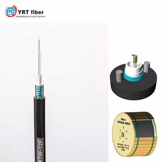 Outdoor Armored Singlemode Fiber Optic Cable with G652D Fiber HDPE Jacket GYXTW