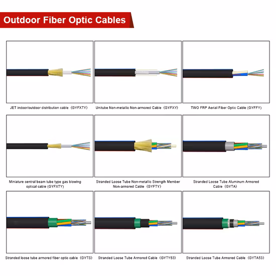 Cabo de fibra óptica blindado de alta tensão aéreo/duto GYXTW